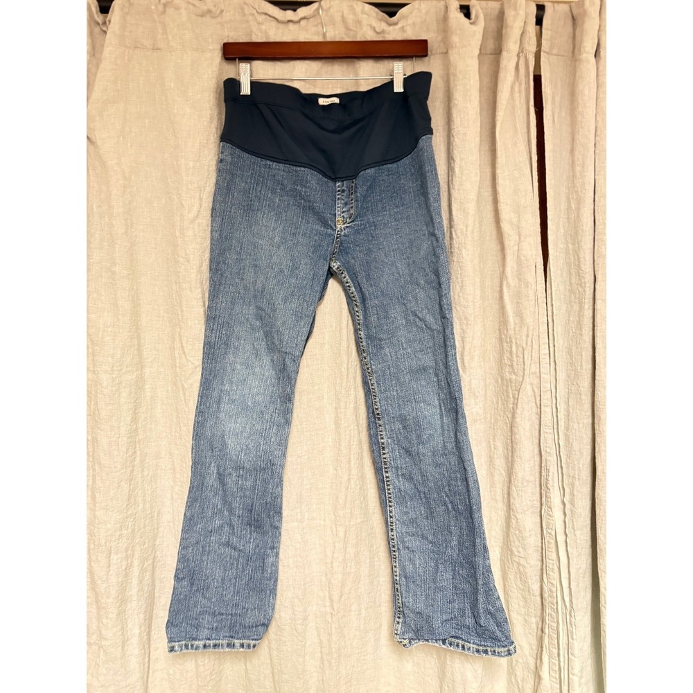 Old Navy Maternity Jeans XS Short Bootcut Full Panel Stretch Denim‎ Blue